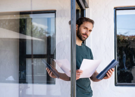 A landlord reviewing application dossiers